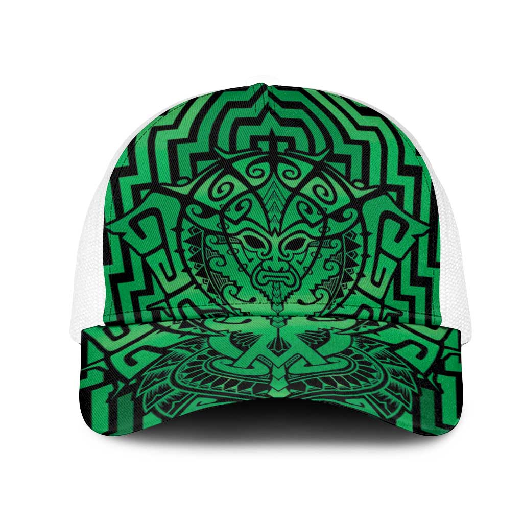 Basketball New Zealand Mesh Trucker Cap Green Maori Ta Moko Indigenous - Aussie Hoodie