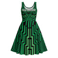 Custom Basketball New Zealand Midi Dress Green Maori Ta Moko Indigenous - Aussie Hoodie
