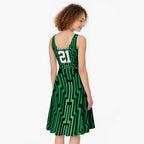 Custom Basketball New Zealand Midi Dress Green Maori Ta Moko Indigenous - Aussie Hoodie