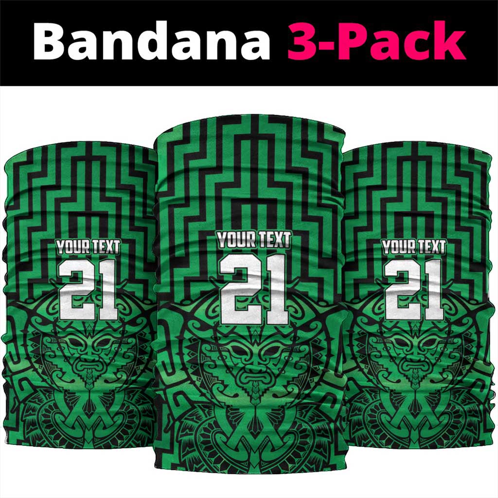 Custom Basketball New Zealand Neck Gaiter Green Maori Ta Moko Indigenous LT9