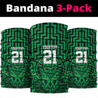 Custom Basketball New Zealand Neck Gaiter Green Maori Ta Moko Indigenous LT9