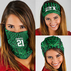 Custom Basketball New Zealand Neck Gaiter Green Maori Ta Moko Indigenous LT9