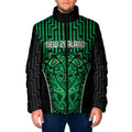 Custom Basketball New Zealand Padded Jacket Green Maori Ta Moko Indigenous - Aussie Hoodie