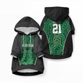 Custom Basketball New Zealand Pet Hoodie Green Maori Ta Moko Indigenous