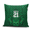 Custom Basketball New Zealand Pillow Cover Green Maori Ta Moko Indigenous - Aussie Hoodie