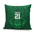Custom Basketball New Zealand Pillow Cover Green Maori Ta Moko Indigenous - Aussie Hoodie