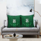 Custom Basketball New Zealand Pillow Cover Green Maori Ta Moko Indigenous - Aussie Hoodie