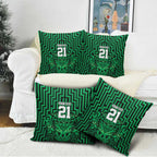 Custom Basketball New Zealand Pillow Cover Green Maori Ta Moko Indigenous - Aussie Hoodie
