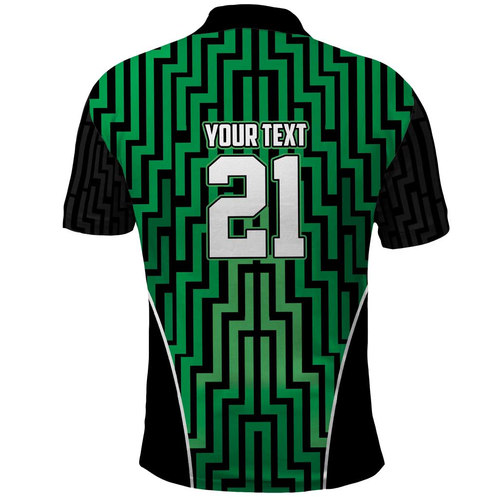 Custom Basketball New Zealand Polo Shirt Green Maori Ta Moko Indigenous - Aussie Hoodie
