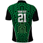 Custom Basketball New Zealand Polo Shirt Green Maori Ta Moko Indigenous - Aussie Hoodie