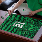 Custom Basketball New Zealand Puzzle Green Maori Ta Moko Indigenous - Aussie Hoodie