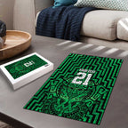 Custom Basketball New Zealand Puzzle Green Maori Ta Moko Indigenous - Aussie Hoodie