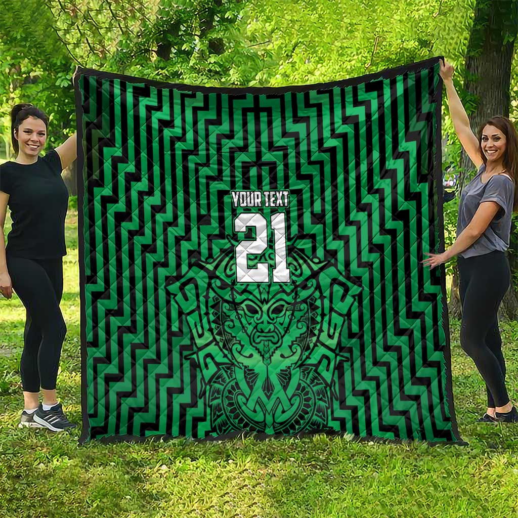 Custom Basketball New Zealand Quilt Green Maori Ta Moko Indigenous - Aussie Hoodie