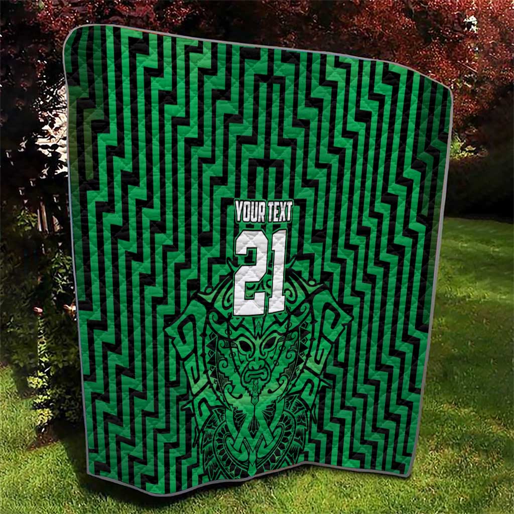 Custom Basketball New Zealand Quilt Green Maori Ta Moko Indigenous - Aussie Hoodie