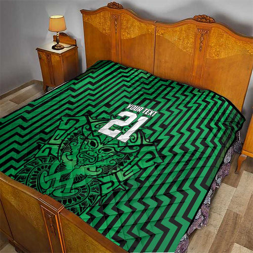 Custom Basketball New Zealand Quilt Green Maori Ta Moko Indigenous - Aussie Hoodie