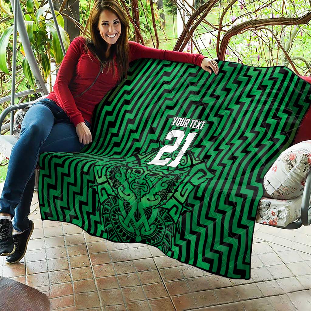 Custom Basketball New Zealand Quilt Green Maori Ta Moko Indigenous - Aussie Hoodie
