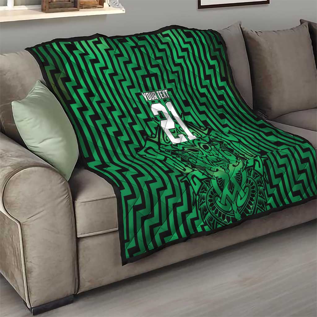Custom Basketball New Zealand Quilt Green Maori Ta Moko Indigenous - Aussie Hoodie