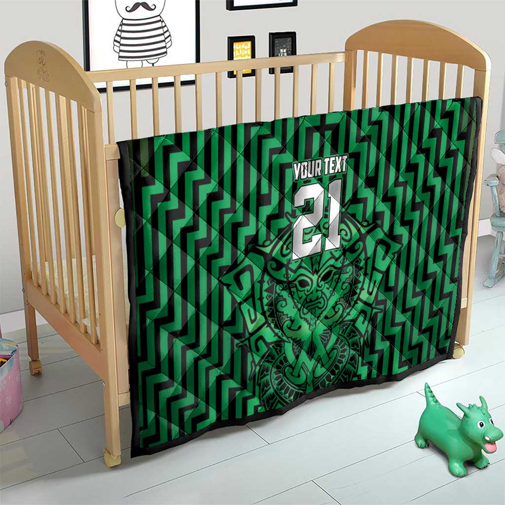 Custom Basketball New Zealand Quilt Green Maori Ta Moko Indigenous - Aussie Hoodie