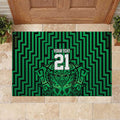 Custom Basketball New Zealand Rubber Doormat Green Maori Ta Moko Indigenous - Aussie Hoodie