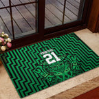 Custom Basketball New Zealand Rubber Doormat Green Maori Ta Moko Indigenous - Aussie Hoodie