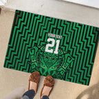 Custom Basketball New Zealand Rubber Doormat Green Maori Ta Moko Indigenous - Aussie Hoodie