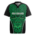 Custom Basketball New Zealand Rugby Jersey Green Maori Ta Moko Indigenous - Aussie Hoodie