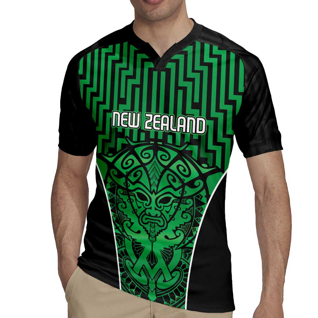 Custom Basketball New Zealand Rugby Jersey Green Maori Ta Moko Indigenous - Aussie Hoodie