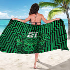Custom Basketball New Zealand Sarong Green Maori Ta Moko Indigenous - Aussie Hoodie