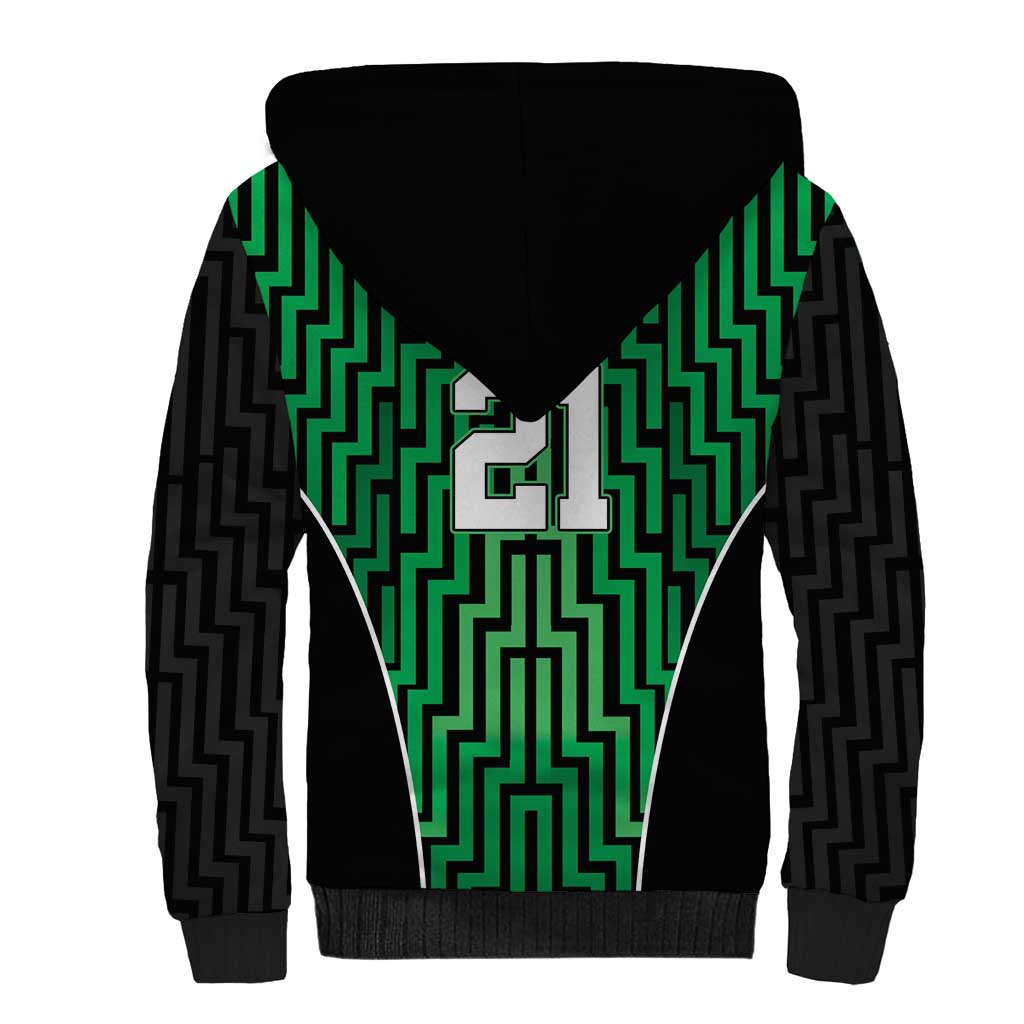 Custom Basketball New Zealand Sherpa Hoodie Green Maori Ta Moko Indigenous - Aussie Hoodie