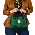 Custom Basketball New Zealand Shoulder Handbag Green Maori Ta Moko Indigenous - Aussie Hoodie