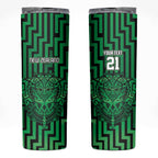 Custom Basketball New Zealand Skinny Tumbler Green Maori Ta Moko Indigenous - Aussie Hoodie