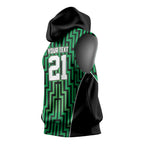 Custom Basketball New Zealand Sleeveless Hoodie Green Maori Ta Moko Indigenous - Aussie Hoodie