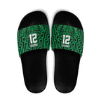 Custom Basketball New Zealand Slide Sandals Green Maori Ta Moko Indigenous - Aussie Hoodie