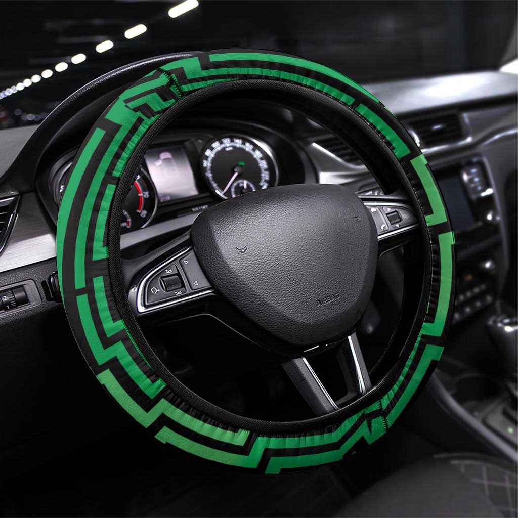 Basketball New Zealand Steering Wheel Cover Green Maori Ta Moko Indigenous - Aussie Hoodie