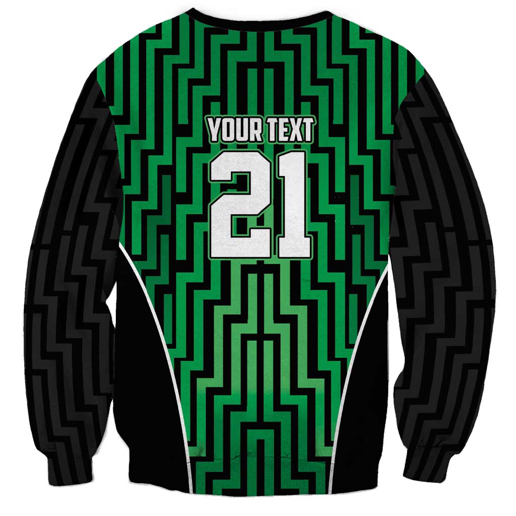 Custom Basketball New Zealand Sweatshirt Green Maori Ta Moko Indigenous - Aussie Hoodie