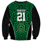 Custom Basketball New Zealand Sweatshirt Green Maori Ta Moko Indigenous - Aussie Hoodie