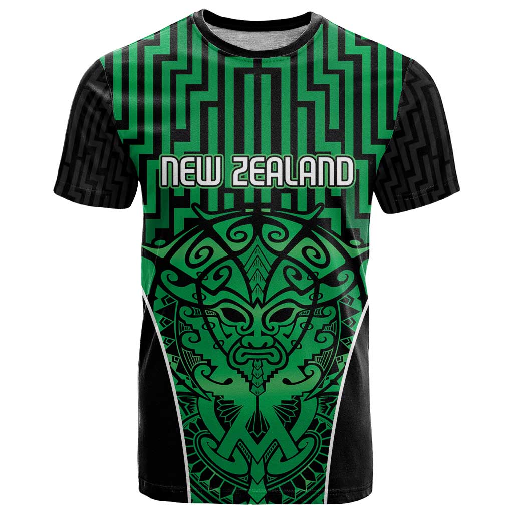 Custom Basketball New Zealand T Shirt Green Maori Ta Moko Indigenous - Aussie Hoodie