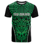 Custom Basketball New Zealand T Shirt Green Maori Ta Moko Indigenous - Aussie Hoodie