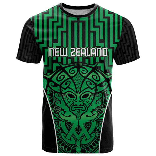 Custom Basketball New Zealand T Shirt Green Maori Ta Moko Indigenous - Aussie Hoodie