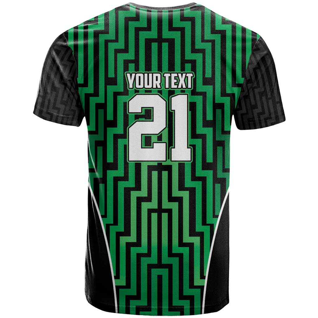 Custom Basketball New Zealand T Shirt Green Maori Ta Moko Indigenous - Aussie Hoodie