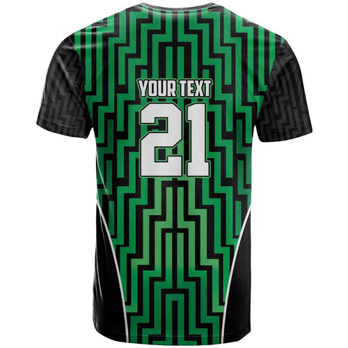 Custom Basketball New Zealand T Shirt Green Maori Ta Moko Indigenous - Aussie Hoodie