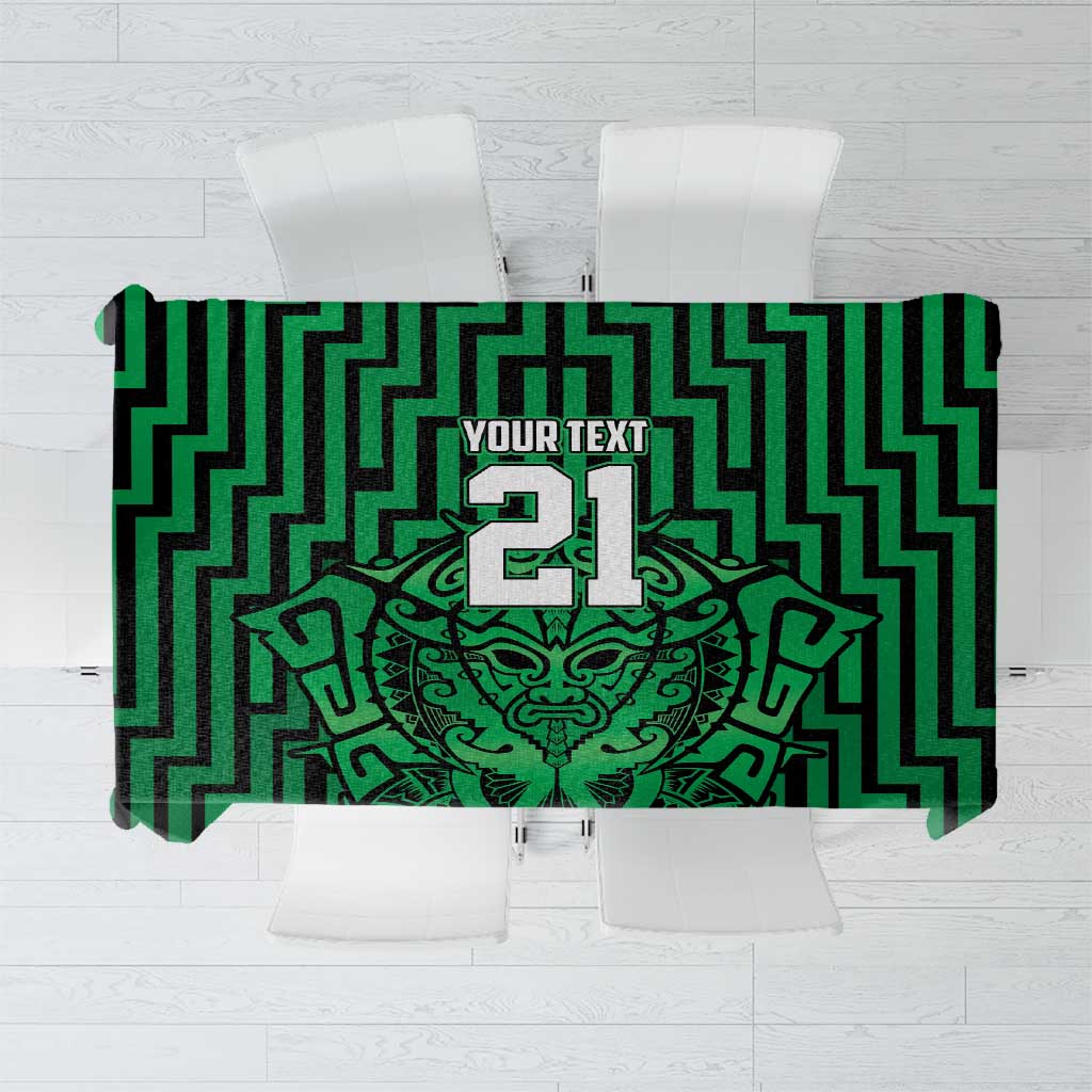 Custom Basketball New Zealand Tablecloth Green Maori Ta Moko Indigenous - Aussie Hoodie