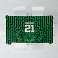 Custom Basketball New Zealand Tablecloth Green Maori Ta Moko Indigenous - Aussie Hoodie