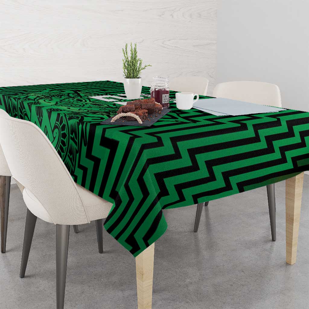 Custom Basketball New Zealand Tablecloth Green Maori Ta Moko Indigenous - Aussie Hoodie