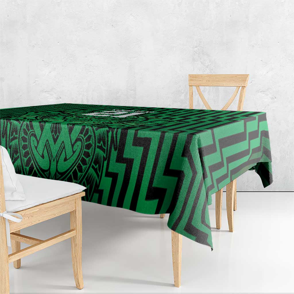 Custom Basketball New Zealand Tablecloth Green Maori Ta Moko Indigenous - Aussie Hoodie