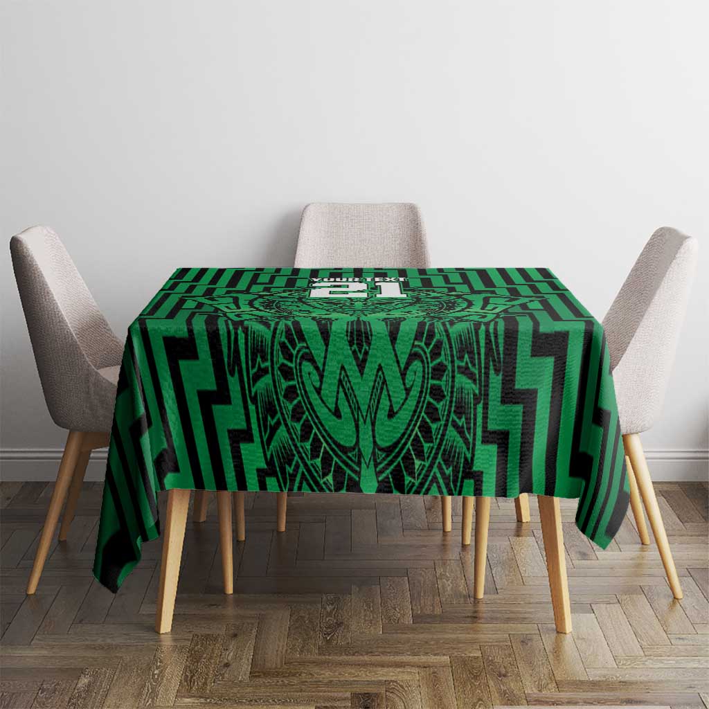 Custom Basketball New Zealand Tablecloth Green Maori Ta Moko Indigenous - Aussie Hoodie