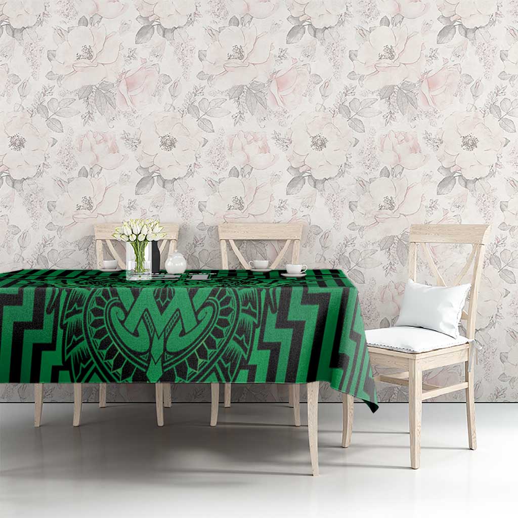 Custom Basketball New Zealand Tablecloth Green Maori Ta Moko Indigenous - Aussie Hoodie