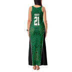 Custom Basketball New Zealand Tank Maxi Dress Green Maori Ta Moko Indigenous - Aussie Hoodie