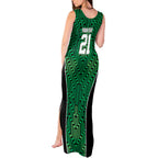 Custom Basketball New Zealand Tank Maxi Dress Green Maori Ta Moko Indigenous - Aussie Hoodie
