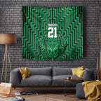 Custom Basketball New Zealand Tapestry Green Maori Ta Moko Indigenous - Aussie Hoodie